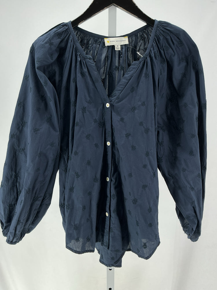 Kerri Rosenthal Size M Navy Charlie Shirt
