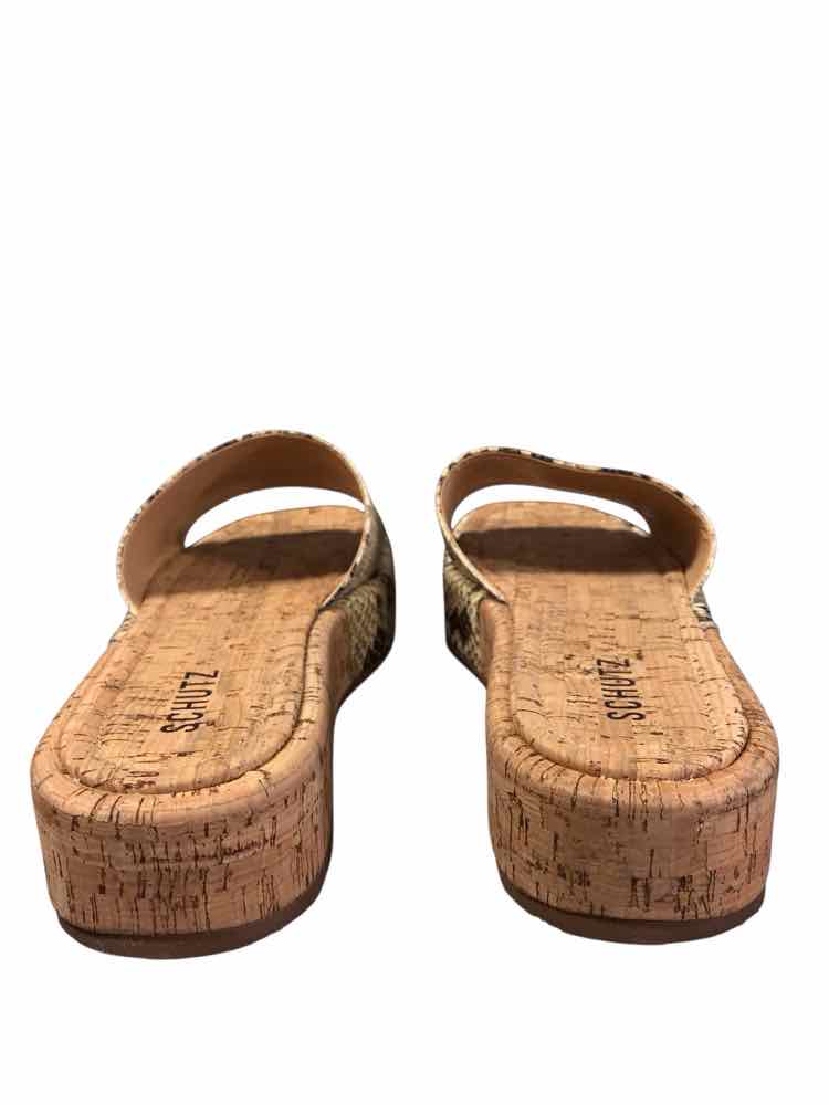 Schutz Shoe Size 10 Tan Multi Yara Wave Slides