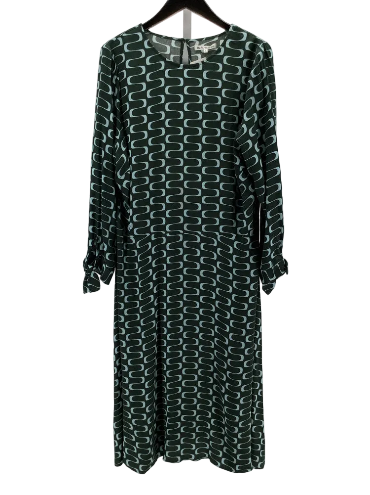 Reformation Size 14 Green & Blue Port Dress