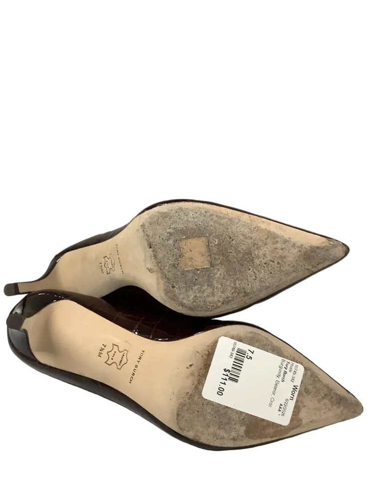 Tory Burch Shoe Size 7.5 Burgundy Eleanor Heels