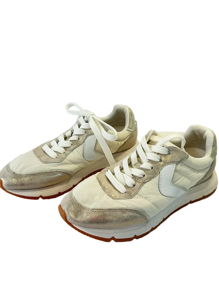 Voile Blanche Shoe Size 6 White & Gold Sneakers