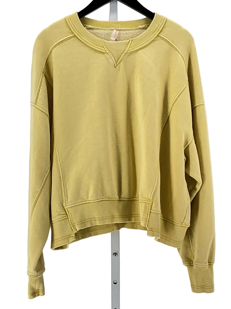 Free People Size L Yellow Sweatshirt