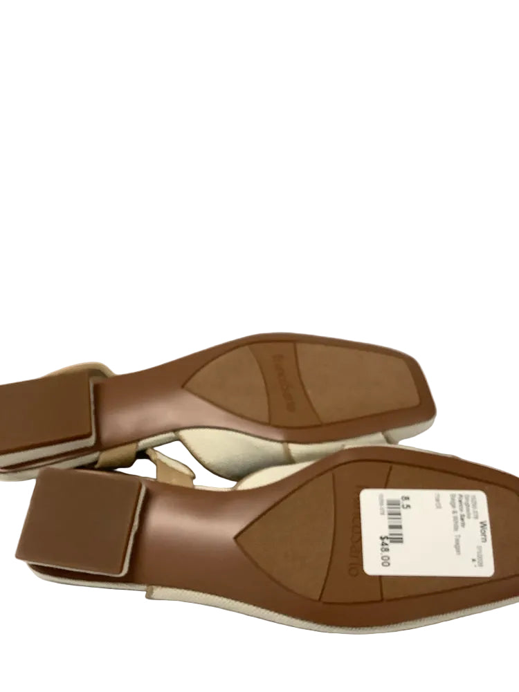 Franco Sarto Shoe Size 8.5 Beige & White Teagan Slingbacks