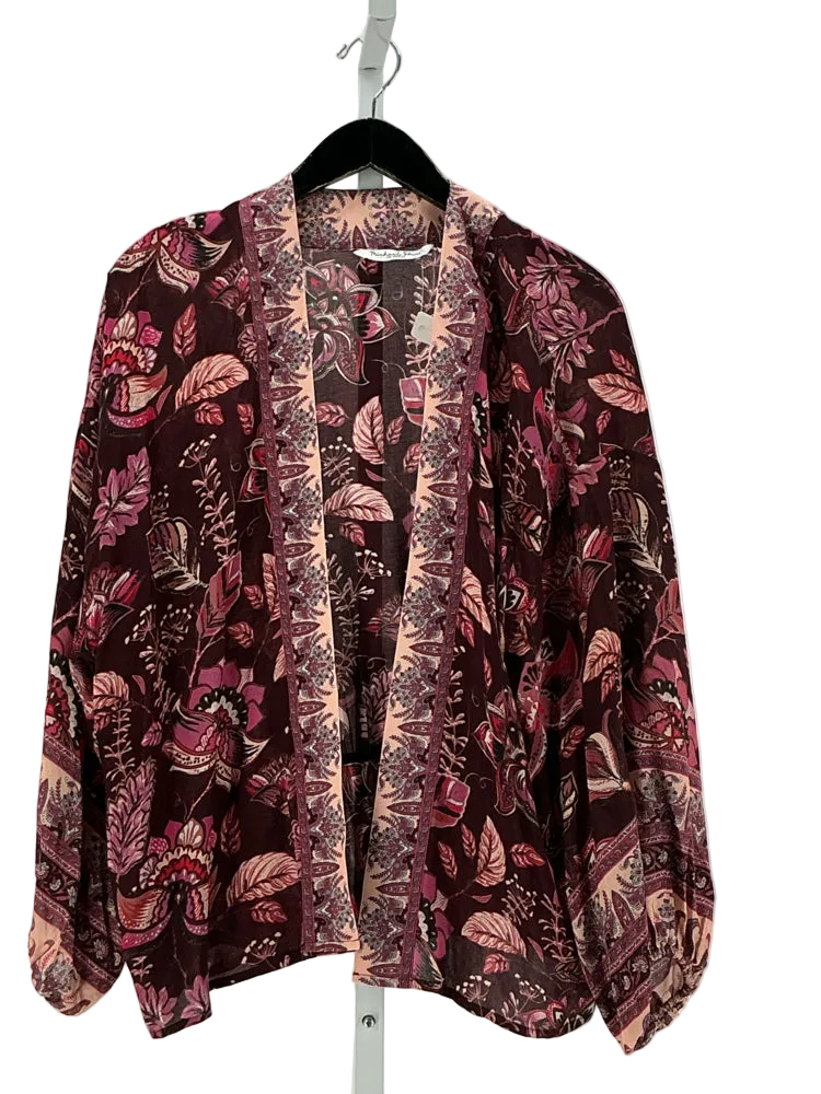 Michael Stars Size OS Burgundy & Pink Kimono