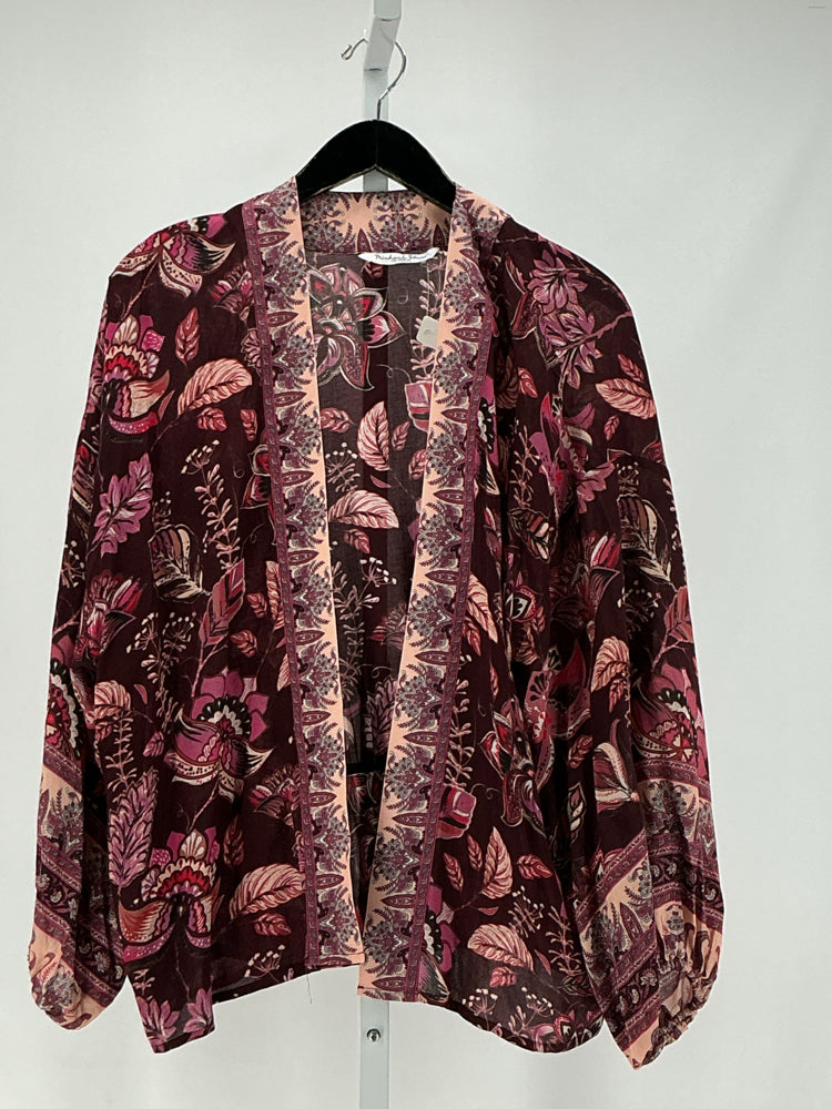 Michael Stars Size OS Burgundy & Pink Kimono