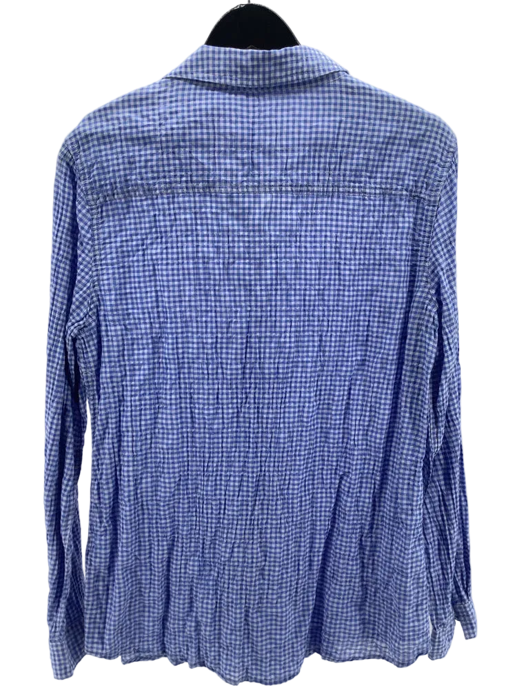 J. McLaughlin Size M Blue & White Shirt