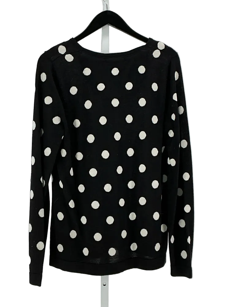Foxcroft Size L Black & White Cardigan