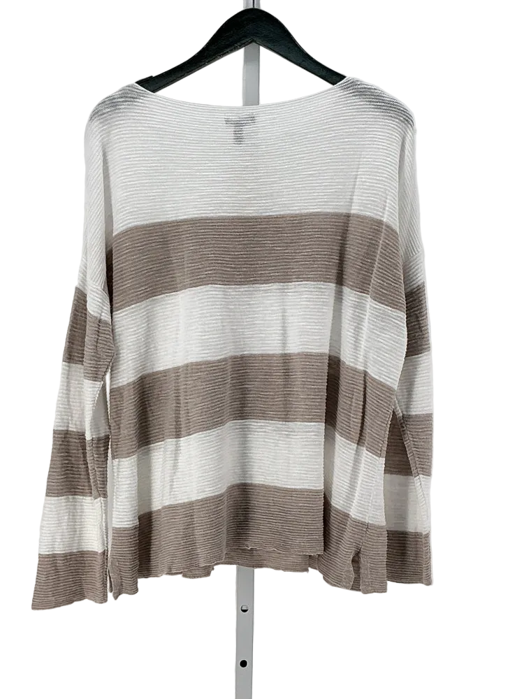 Eileen Fisher Size M White & Tan Sweater