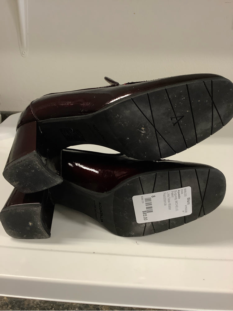 Aquatalia Shoe Size 8 Burgundy MICHELLE Heels