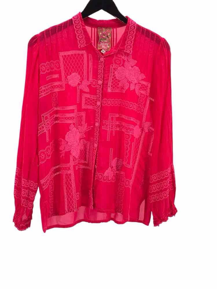 Johnny Was Size S Pink Calvin Shirt