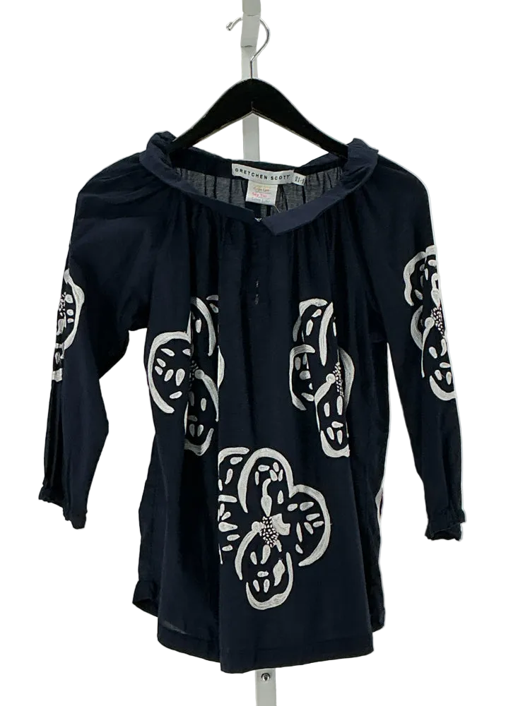 Gretchen Scott Size XS Navy & white Shirt