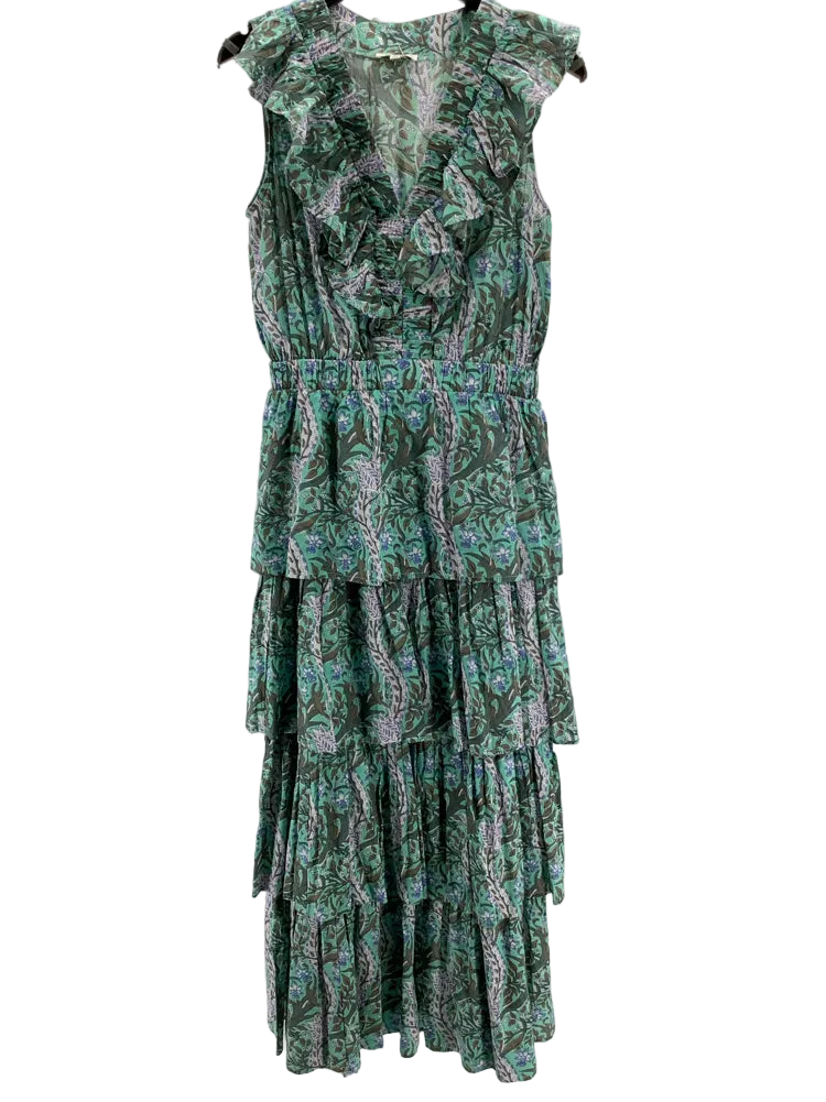 Anna Cate Size M Green multi Charlotte Dress