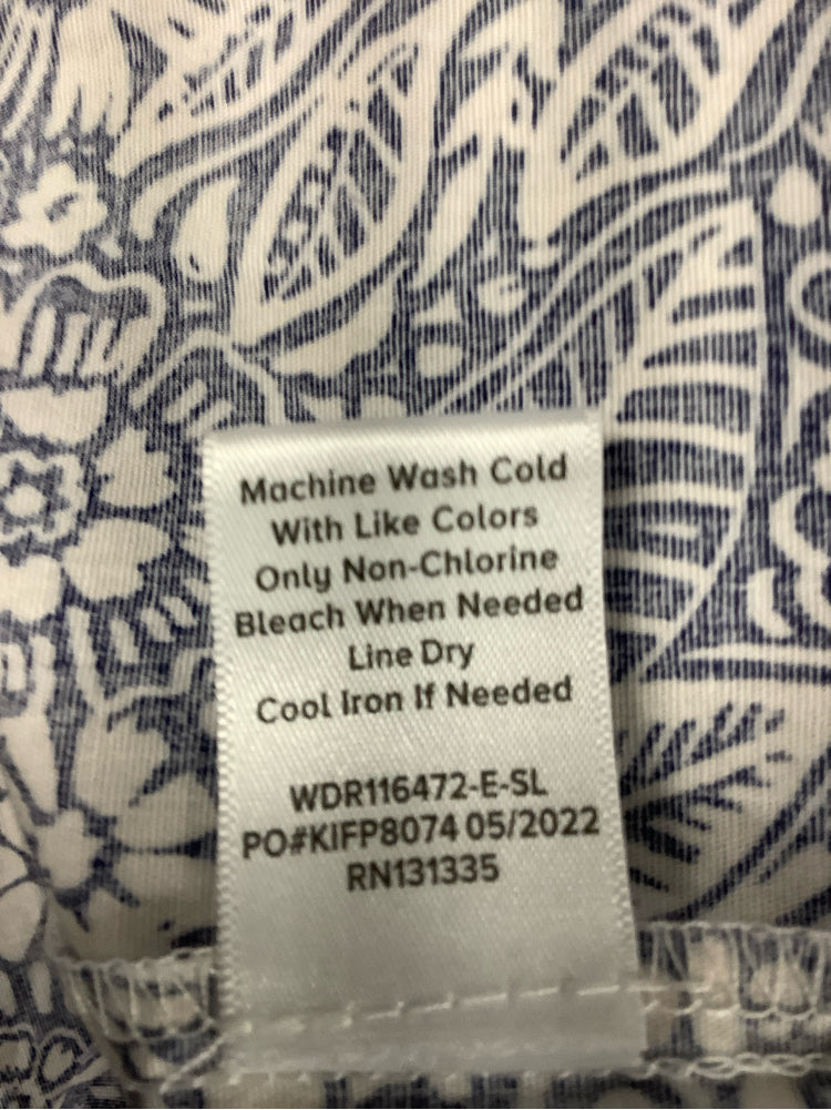 Evereve Size L Blue & White Dress