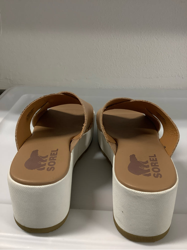 Sorel Shoe Size 8.5 Tan Cameron Slides