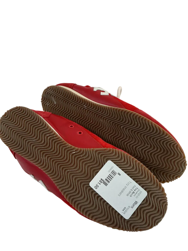 Tory Burch Shoe Size 8 Red & White Sneakers