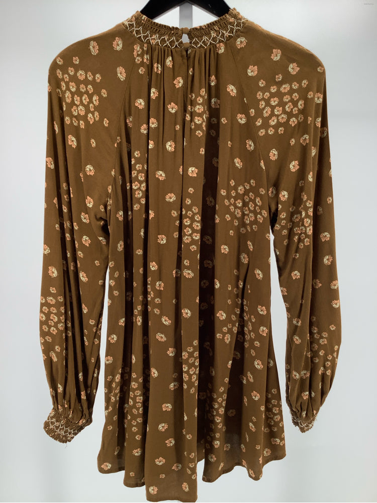 Free People Size S Brown Multi Flowers In Her Hair Tunic