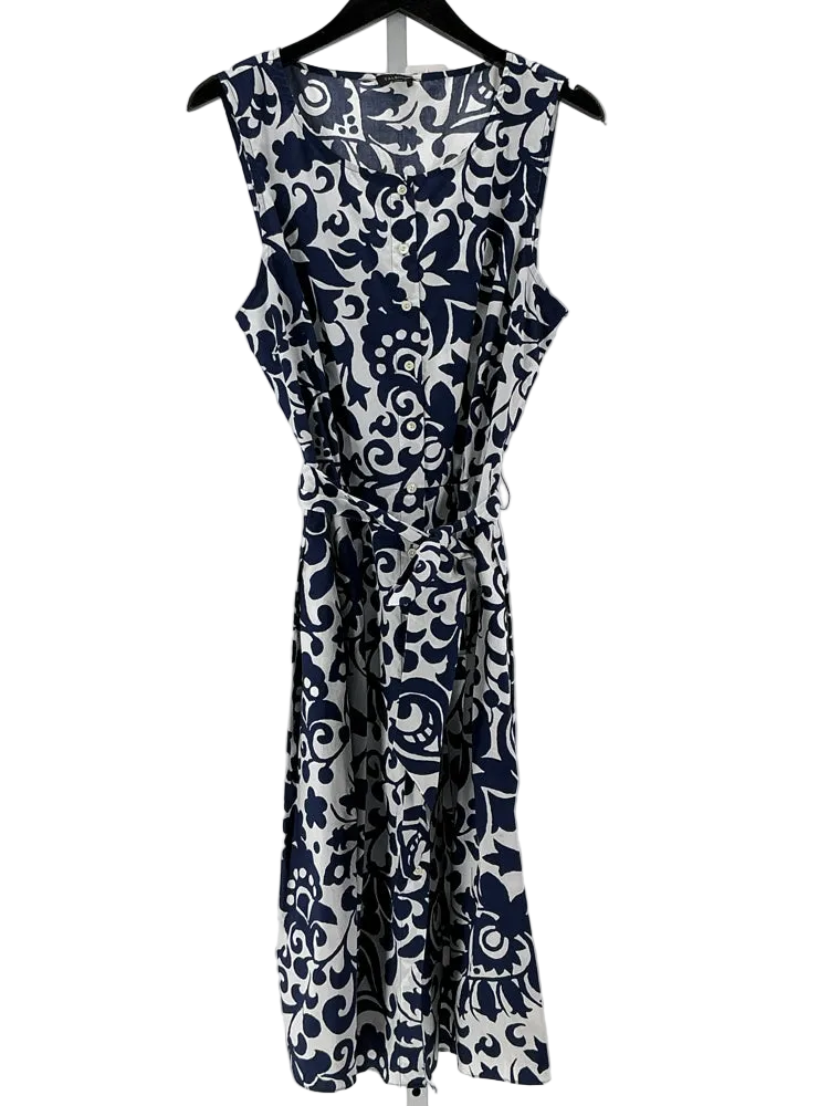 Talbots Size 12 Navy & white Dress