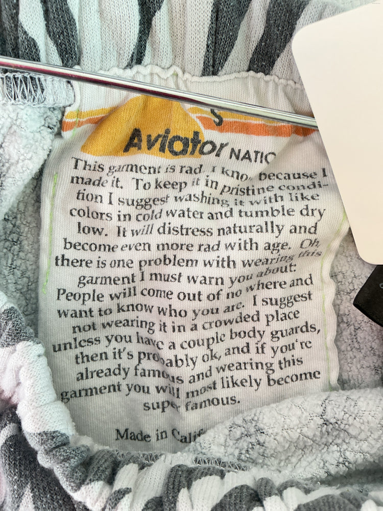Aviator Nation Size XL Gray & White Sweatpants