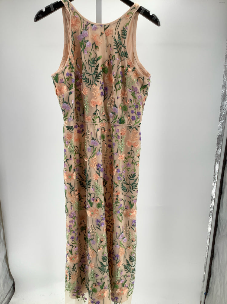 Maggy London Size 10 Peach Multi Dress