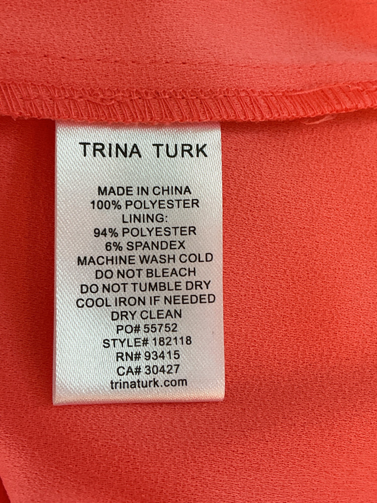 Trina Turk Size L Orange Shirt