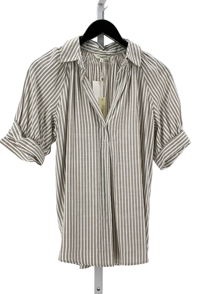 Max Studio Size S Tan & White Shirt