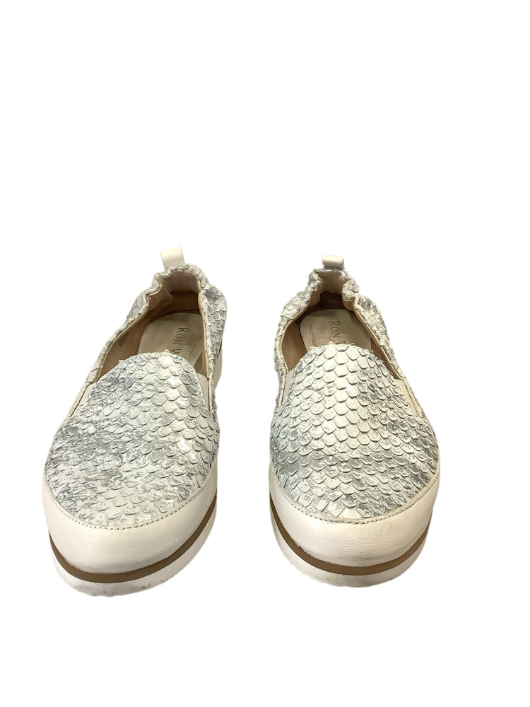 Ron White Shoe Size 5.5 White & Silver Loafers