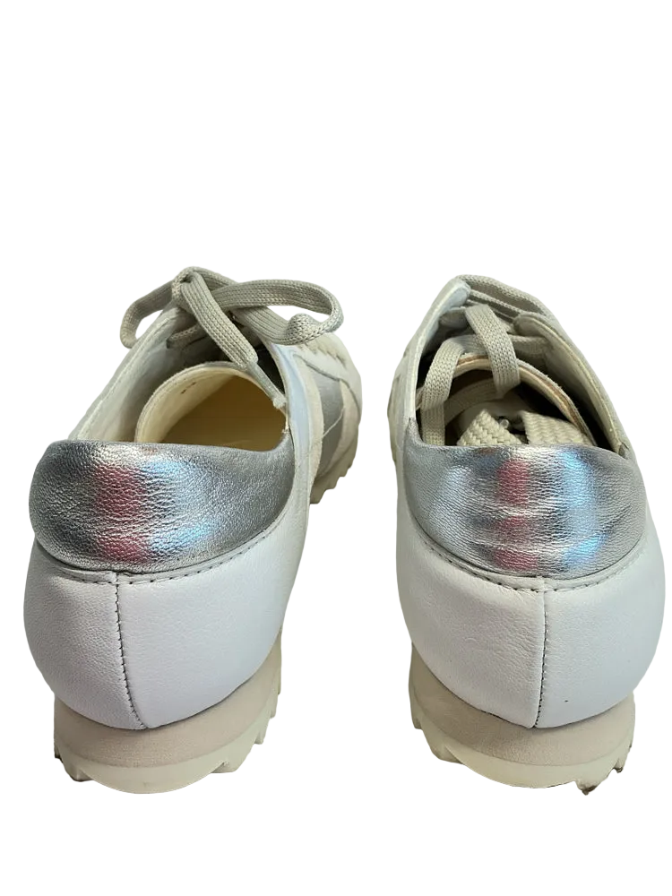 pedro garcia Shoe Size 5.5 Silver & White Carolina Sneakers