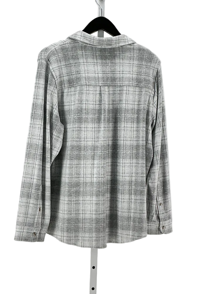 Faherty Size XL Gray & White Shirt