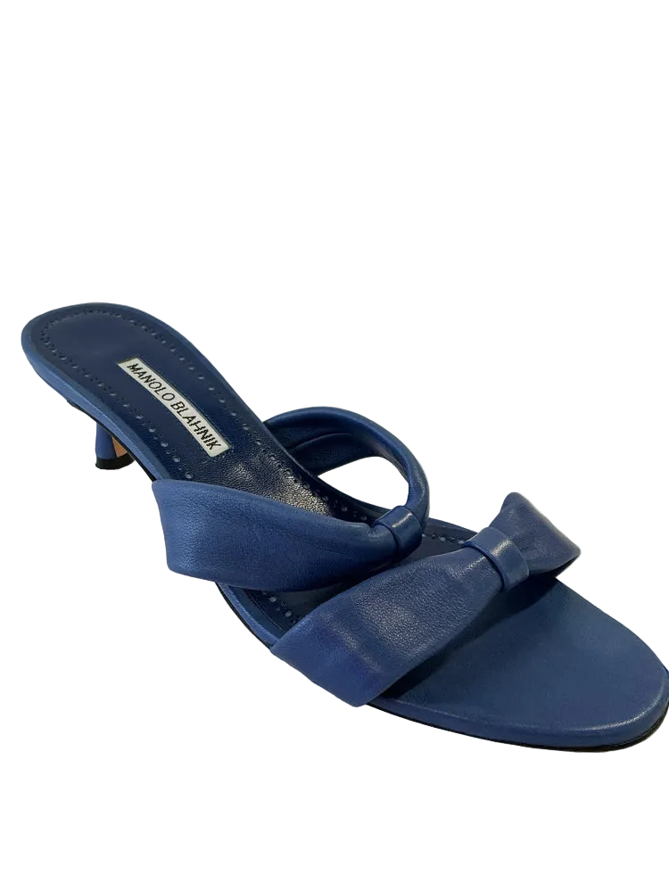 Manolo Blahnik Shoe Size 8.5 Blue Heels