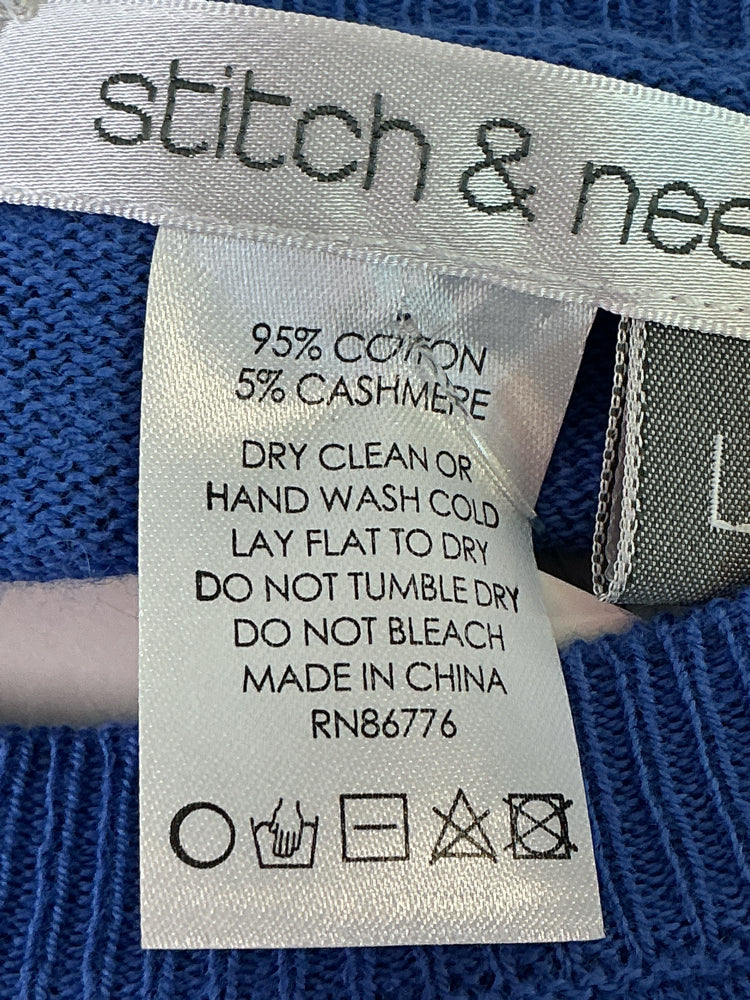 stitch & needle Size L Blue Sweater