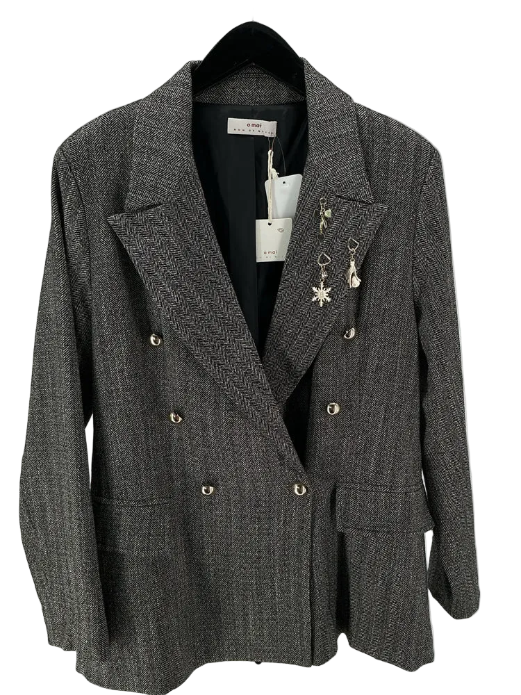 Omai Size M Black & White Blazer