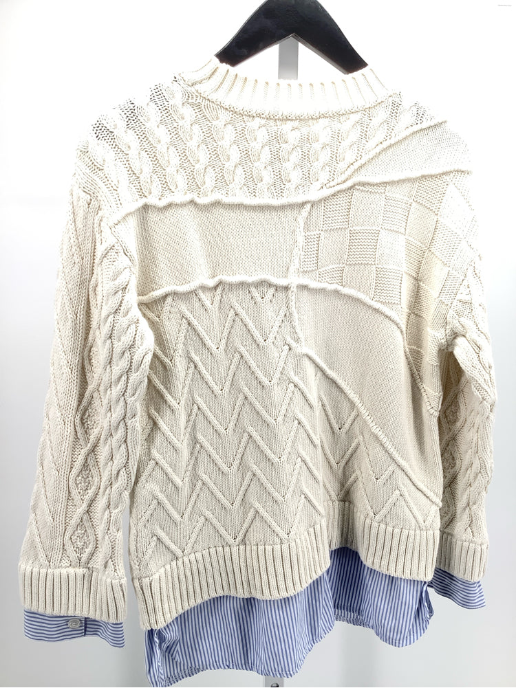 Pilcro Size XXS White multi Twofer Sweater