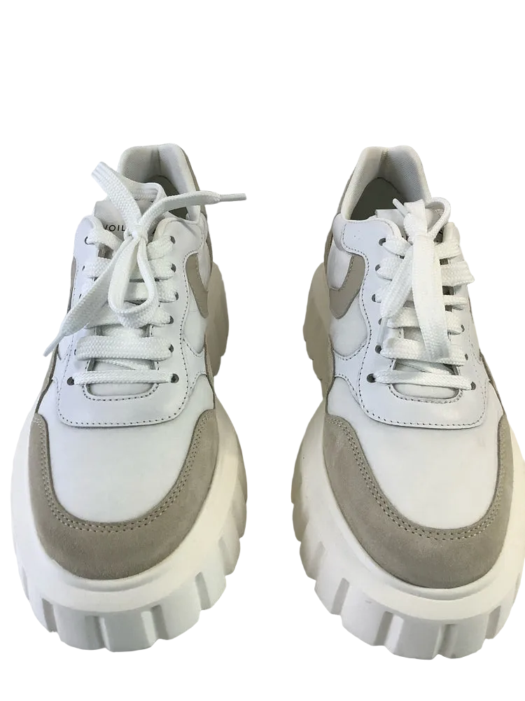 Voile Blanche Shoe Size 6 White & Tan Sneakers