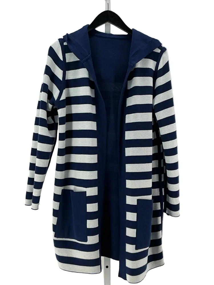 Chico's Size M Navy & white Cardigan