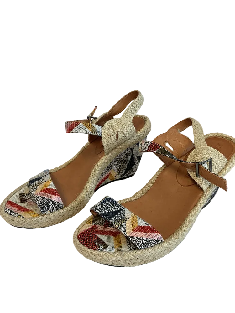 L'Amour Des Pieds Shoe Size 9.5 Tan Multi Iditri Wedges