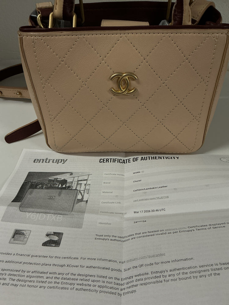 Chanel Tan & Burgundy Handbags