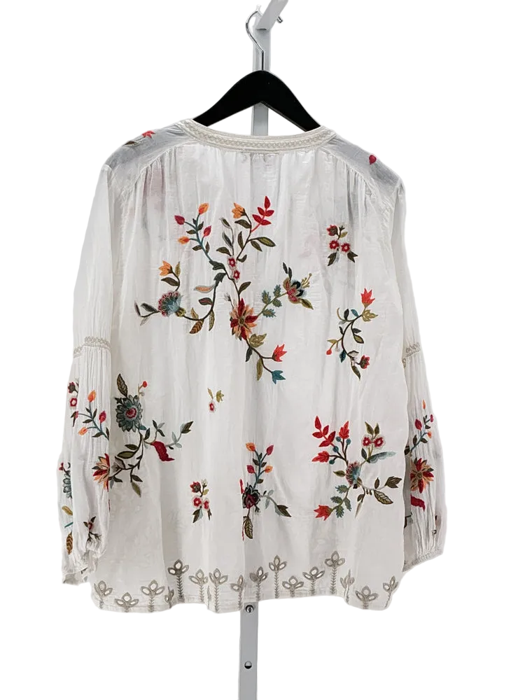 Johnny Was Size M White multi Shirt
