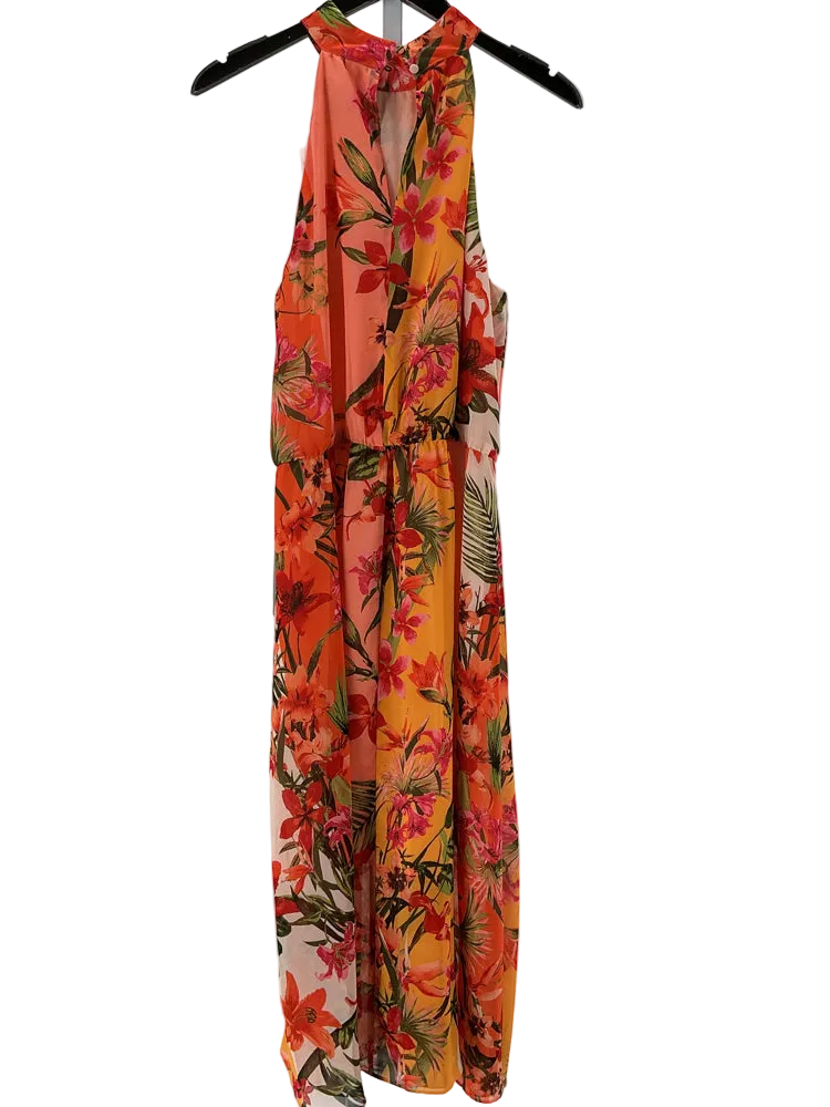 Maggy London Size 12 Orange Multi Dress