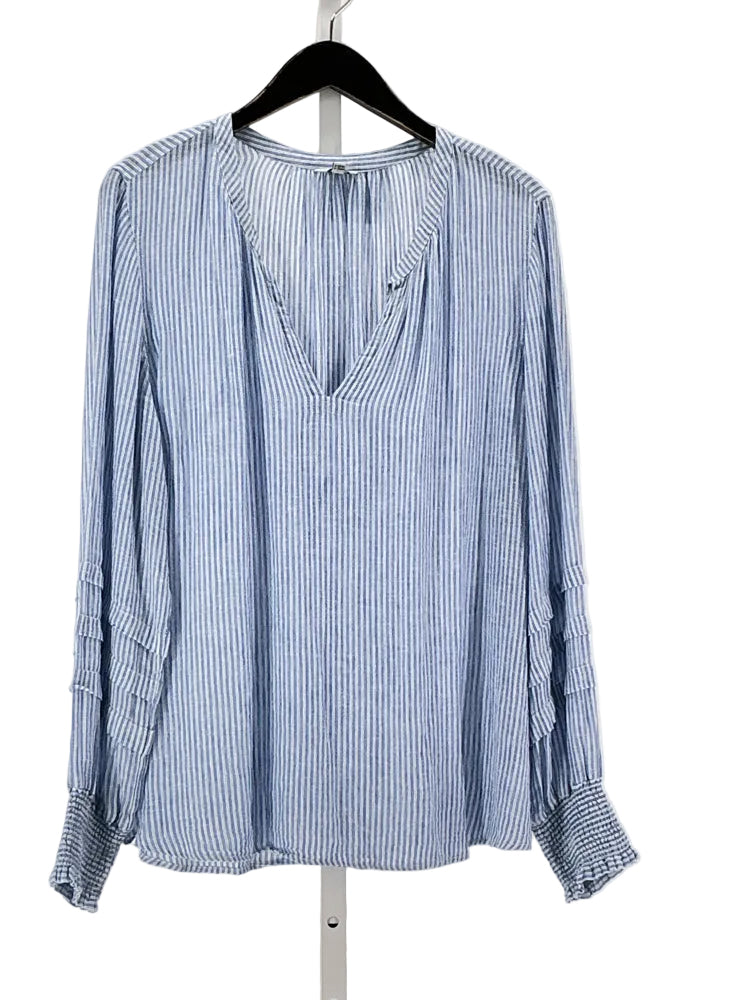 Rails Size L Blue & White Shirt