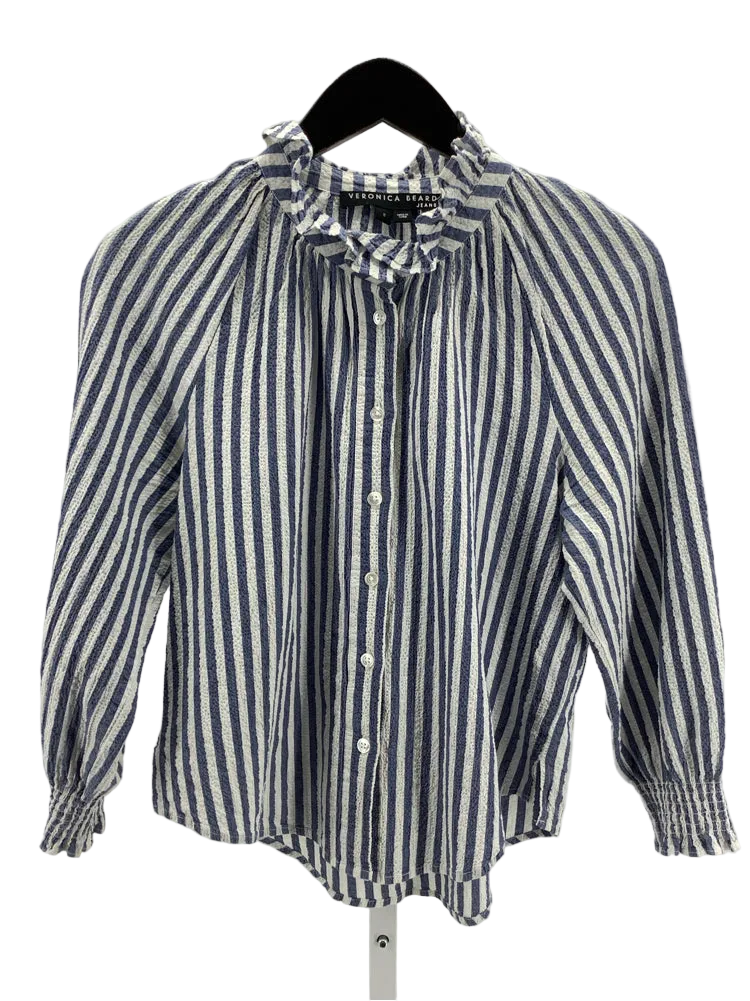 Veronica Beard Size 8 Blue & White calisto Shirt