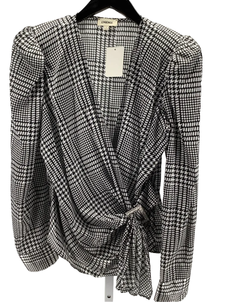 L'Agence Size 10 Black & White Bensen Shirt