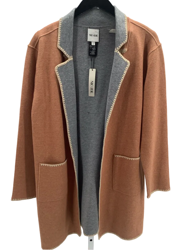 Nic & Zoe Size L Orange Multi Jacket
