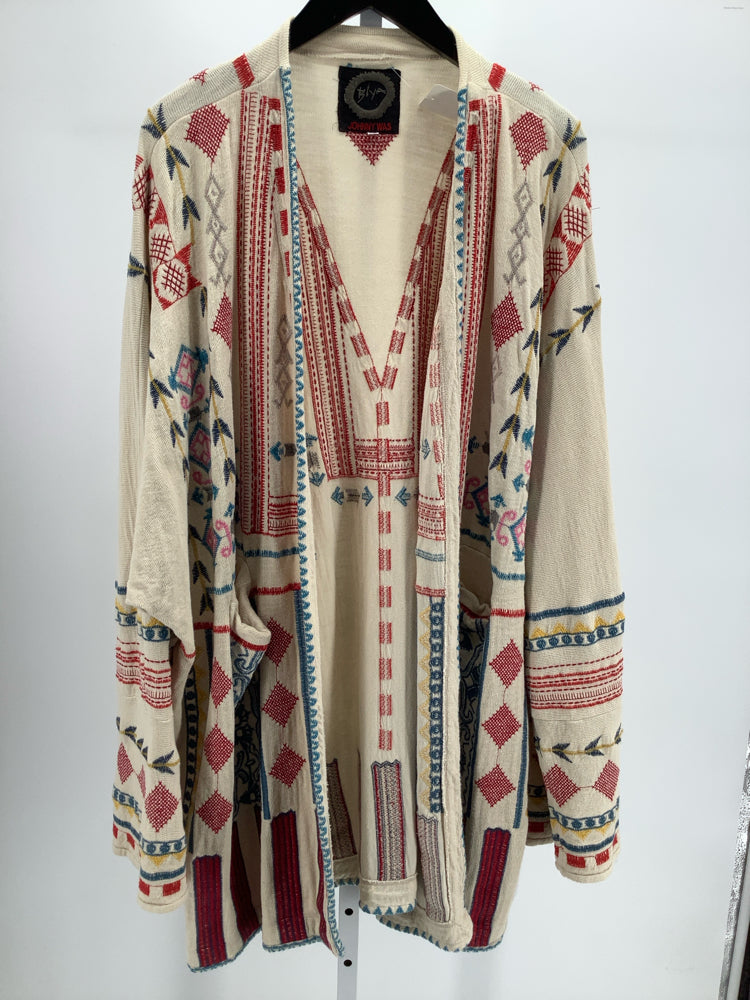 Johnny Was Size XL Cream multi Cardigan