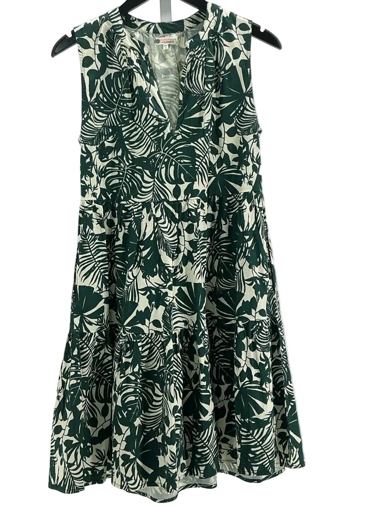 Sundry Size 0 Green & Cream Dress