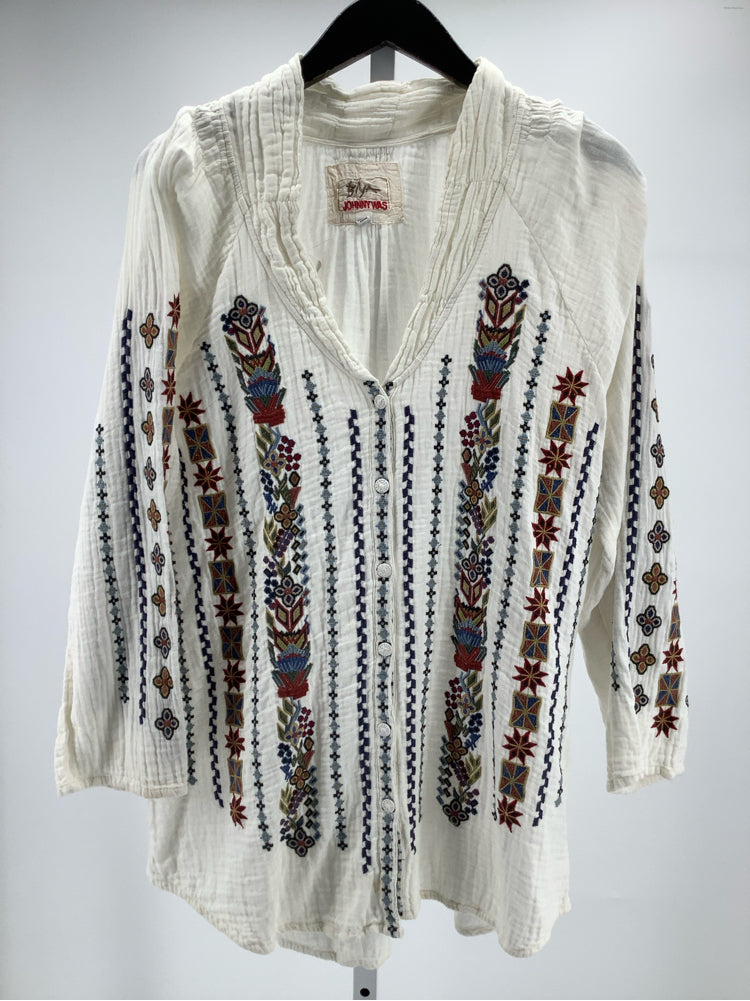 Johnny Was Size L White multi Shirt