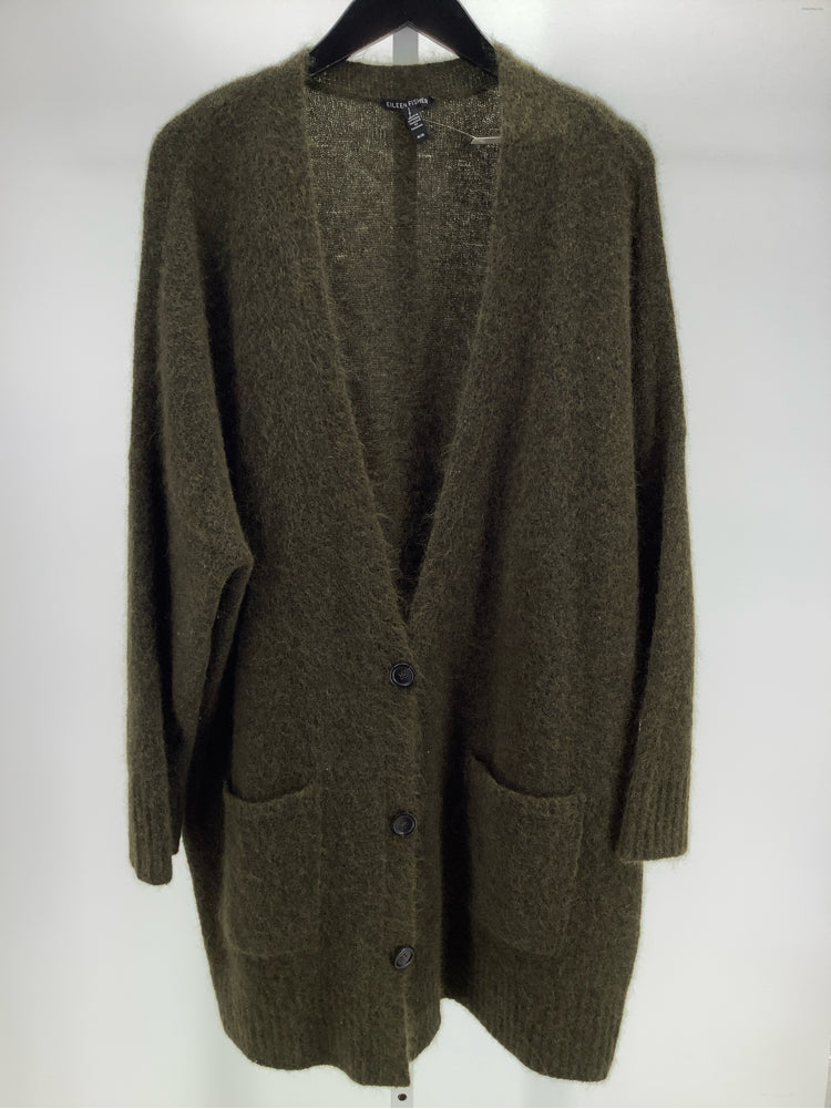 Eileen Fisher Size M Olive Melange Cardigan
