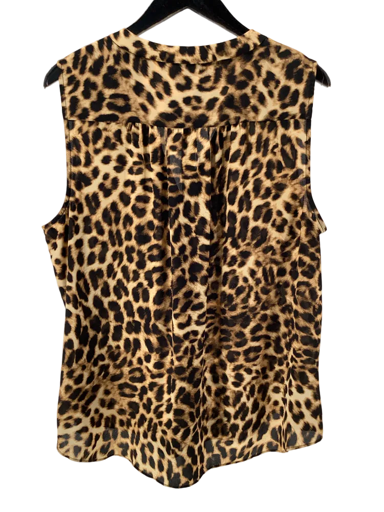 Vince Camuto Size S Black & Tan Shirt