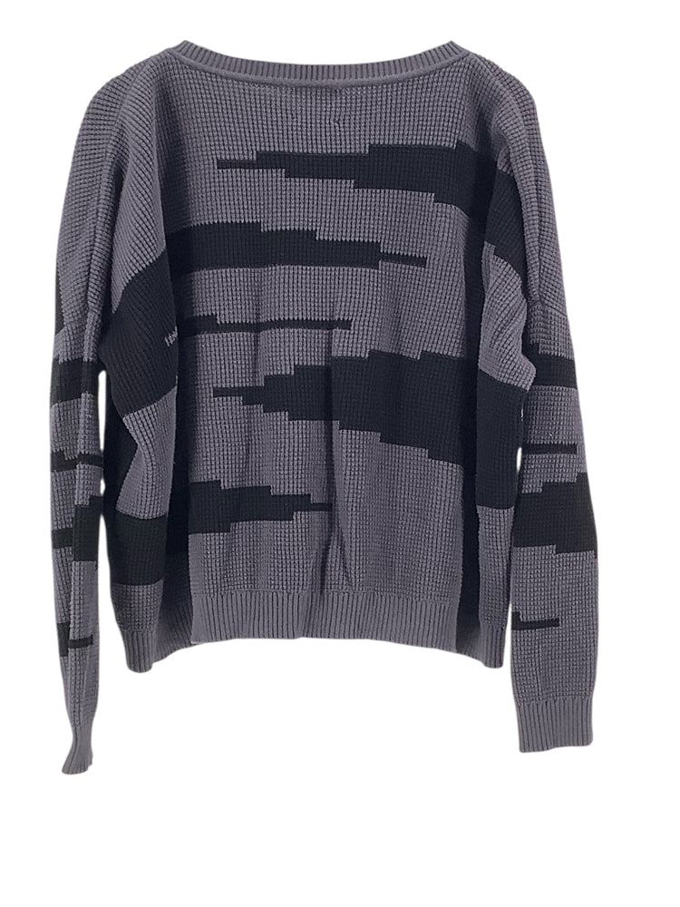 Planet by Lauren G Size One Size Gray & Black Sweater