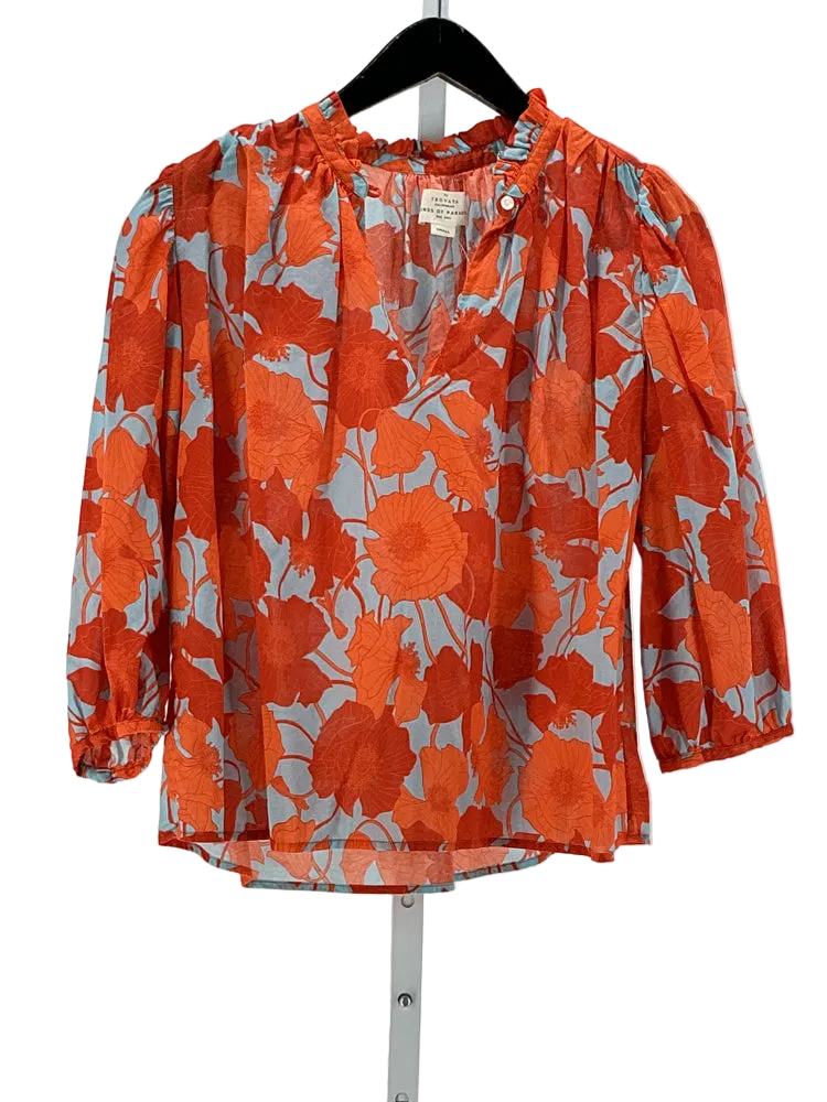 Trovata Size S Orange Multi Shirt