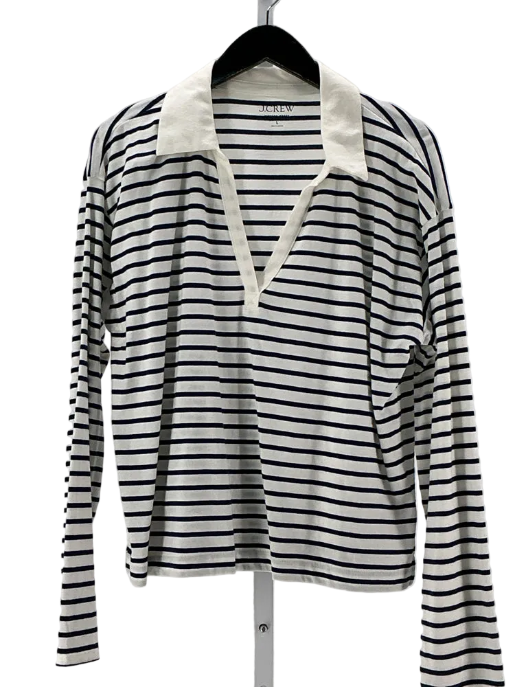 Jcrew Size L Navy & white Shirt